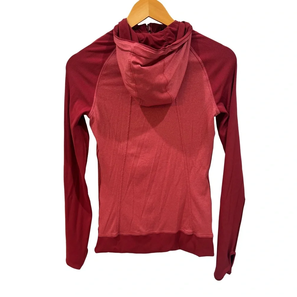 Lululemon Dance Studio Jacket Rib Sleeve Reversible Dark Sport Red Zip Up Size 4